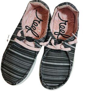 Reef Women's 7 Cushion Coast Slip On Black Stripe Print Comfort Shoes